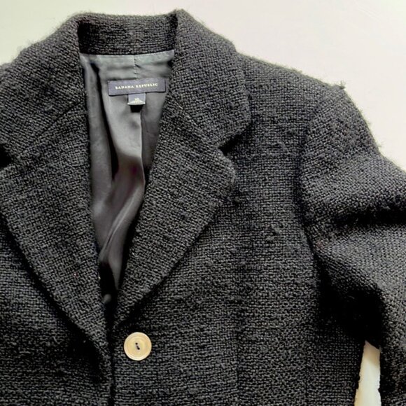 Banana Republic Vintage Wool Boucle Tweed Classic Lady Blazer Jacket - Picture 3 of 8